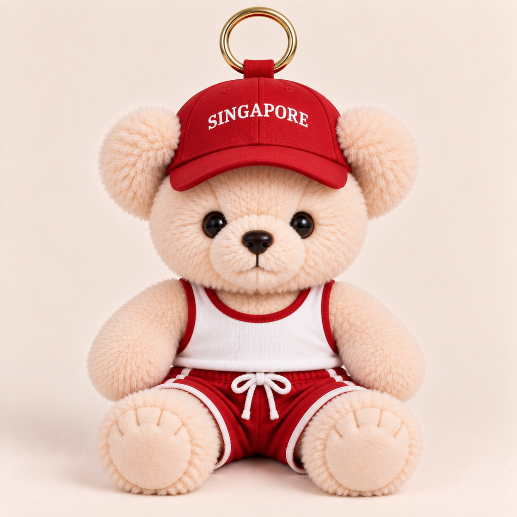 Theodore the Bear Discovers the World – SINGAPORE Plush Bag Charm & Keyring